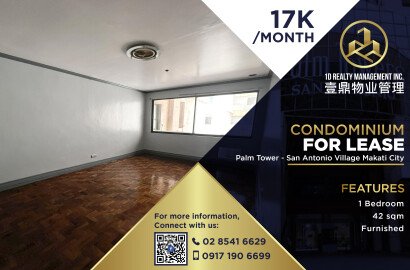 The Palm Tower - San Antonio, Makati City - 1BR FOR LEASE