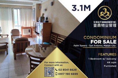 Palm Towers San Antonio Village Makati City - 1BR FOR SALE