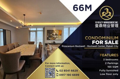 FOR SALE 3BR - The Proscenium Rockwell -  Rockwell Center, Makati City
